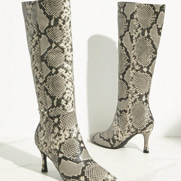 Multicolor Sexy Women's Pointed Toe Snake High Heel - Picture 4 of 5